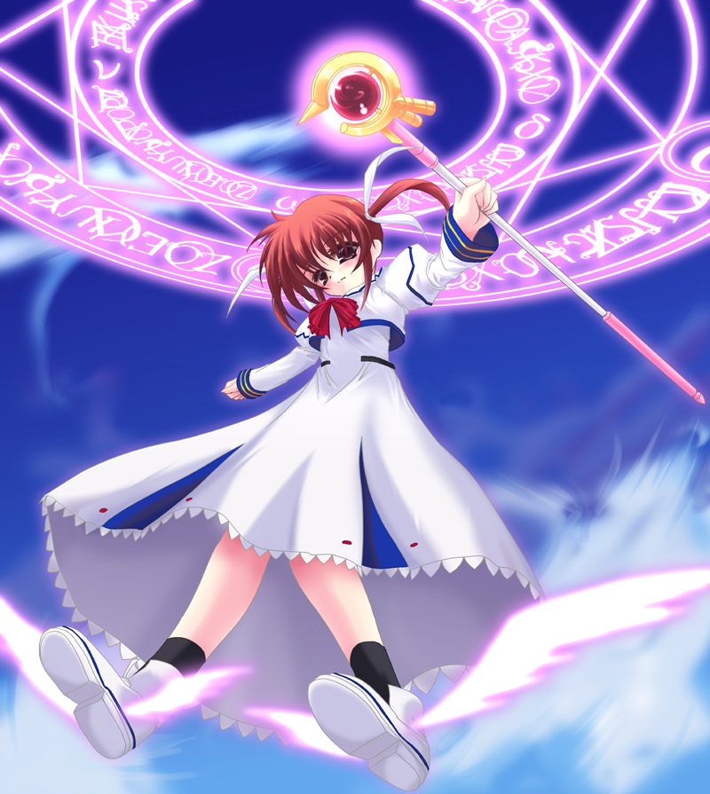 takamachi nanoha and raising heart (lyrical nanoha and 1 more) drawn by frapowa