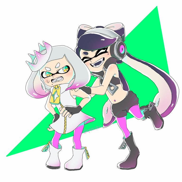 callie, marina, and pearl (splatoon and 1 more) drawn by tenchou_(sakai)