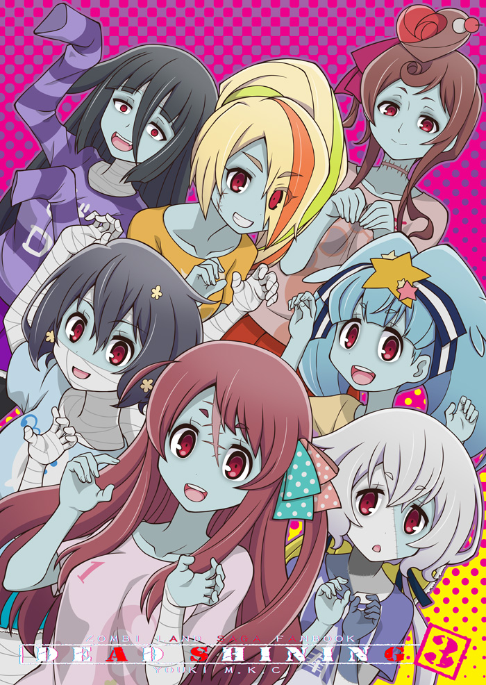konno junko, minamoto sakura, mizuno ai, nikaidou saki, hoshikawa lily, and 2 more (zombie land saga) drawn by yuuki_akira