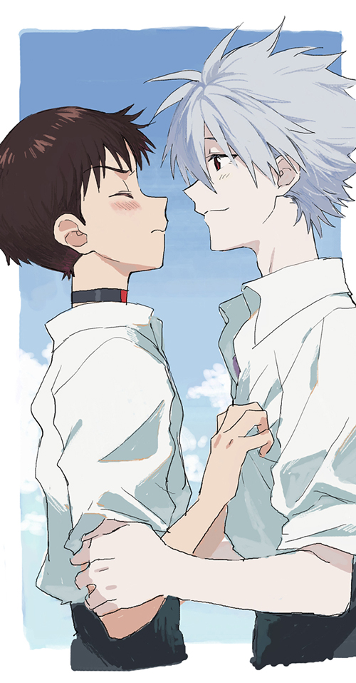 ikari shinji and nagisa kaworu (neon genesis evangelion and 2 more) drawn by 11kkr