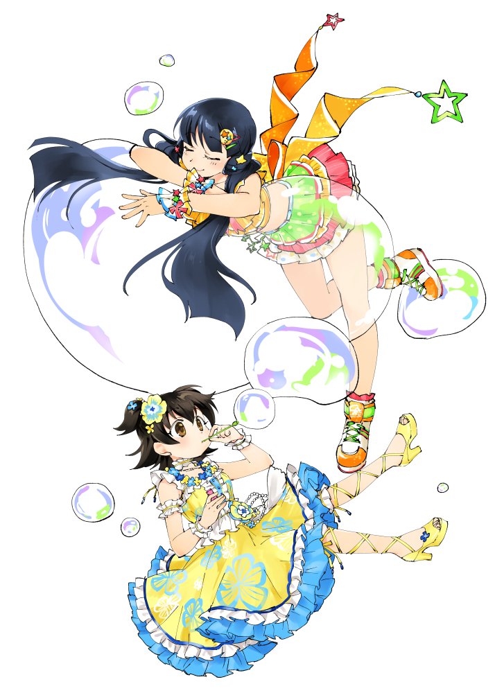 akagi miria and kitakami reika (idolmaster and 4 more) drawn by miridereningen
