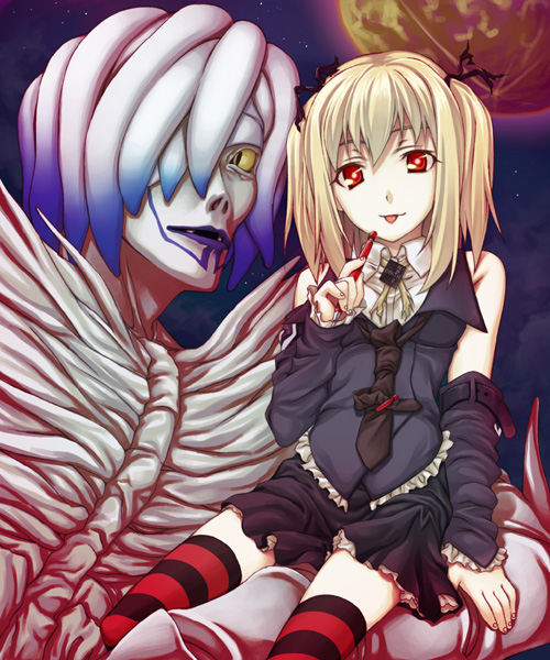 amane misa and rem (death note) drawn by nanaran
