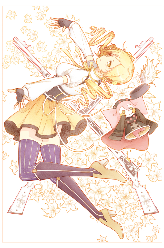 tomoe mami and charlotte (mahou shoujo madoka magica) drawn by merula