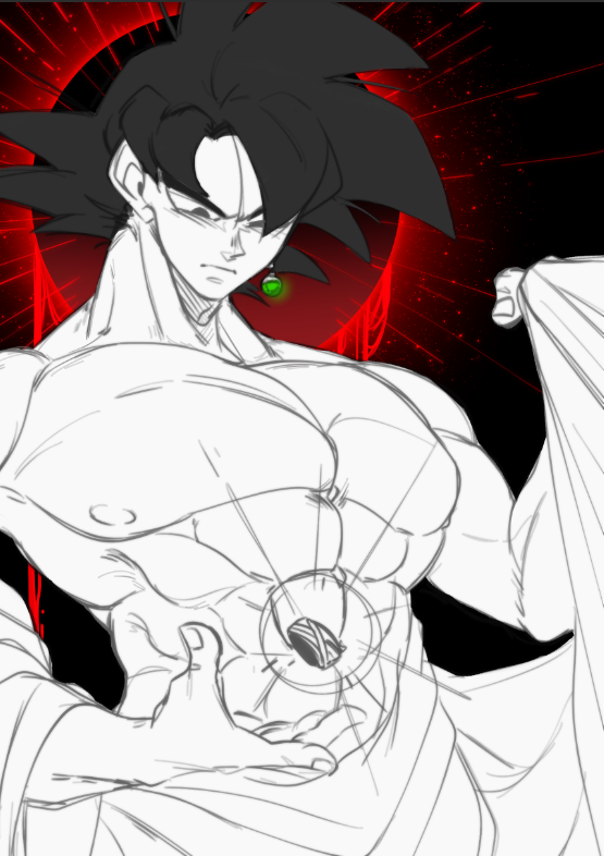 goku black (dragon ball and 1 more) drawn by sake_(sak3_xml)