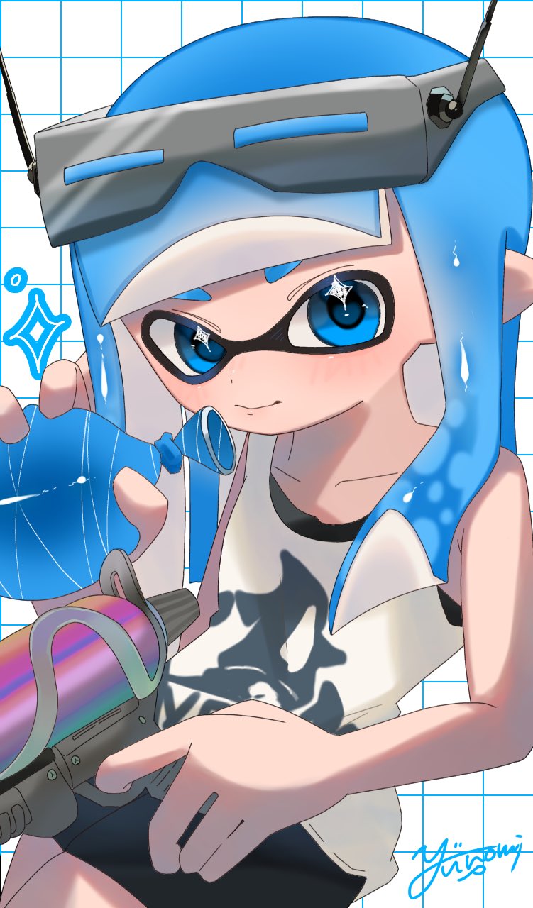 inkling player character and inkling girl (splatoon and 1 more) drawn by yunominnminn3