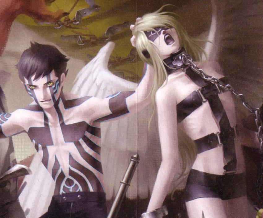 demi-fiend and angel (shin megami tensei and 1 more) drawn by kazuma_kaneko