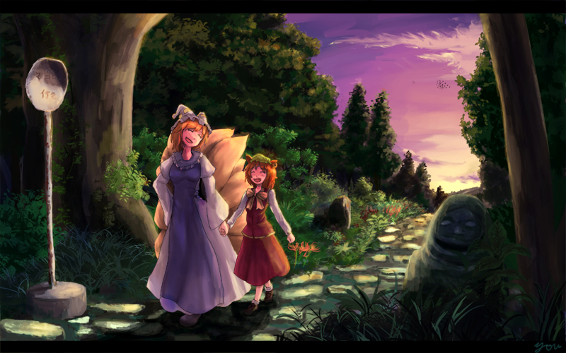 yakumo ran and chen (touhou) drawn by you_shimizu