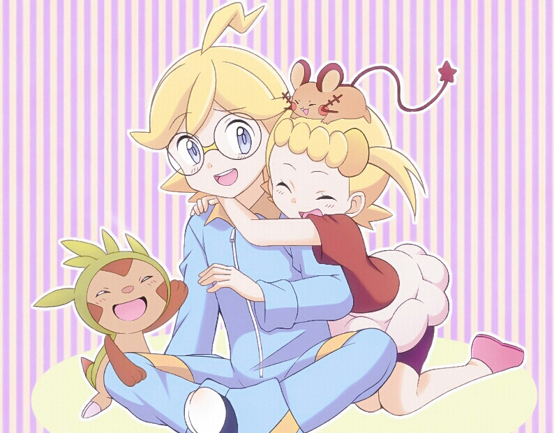 dedenne, chespin, bonnie, and clemont (pokemon and 1 more) drawn by kouzuki_(reshika213)