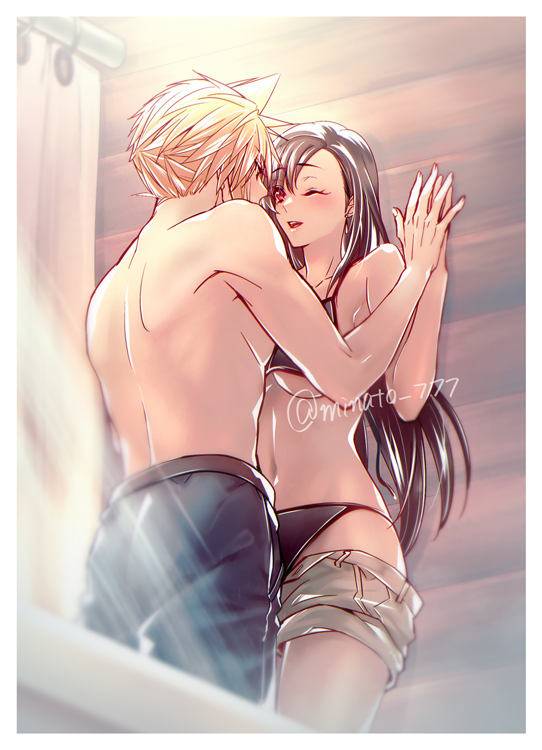 tifa lockhart and cloud strife (final fantasy and 1 more) drawn by minato_(ct_777)