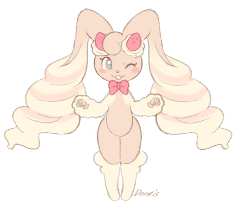lopunny, alcremie, and eclair (original and 1 more) drawn by doekis