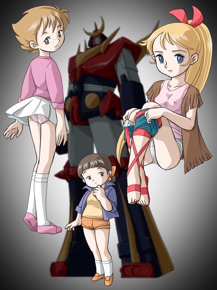 kamikita keiko, zambot 3, aki, and michi (muteki choujin zambot 3) drawn by zummy