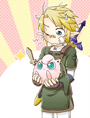 link and jigglypuff (pokemon and 3 more) drawn by 7stars-ladybug