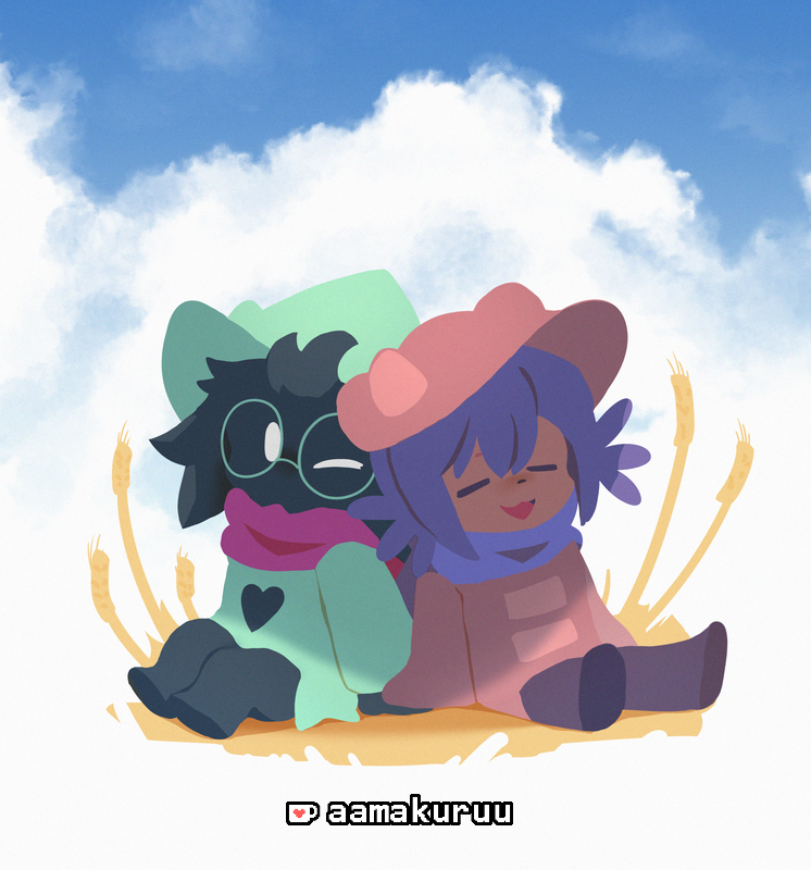ralsei and niko (deltarune and 1 more) drawn by aamakuruu