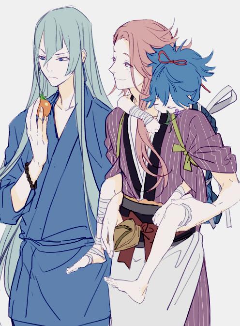 sayo samonji, souza samonji, and kousetsu samonji (touken ranbu) drawn by nineo