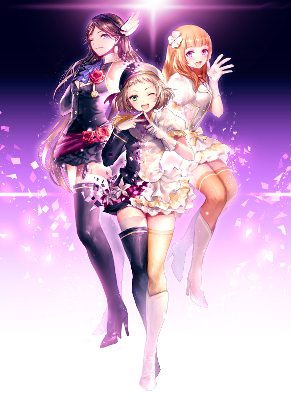 kira tsubasa, yuki anju, and todo erena (love live! and 1 more) drawn by irua