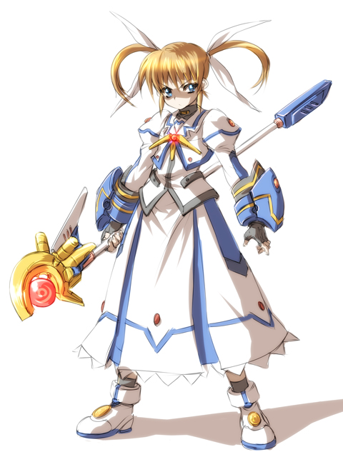 takamachi nanoha and raising heart (lyrical nanoha and 2 more) drawn by nekomamire