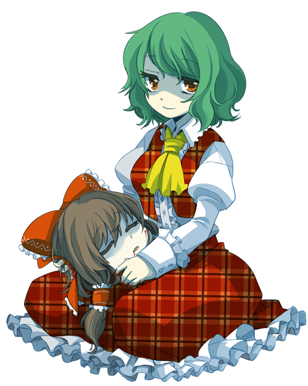 hakurei reimu and kazami yuuka (touhou) drawn by ririvery