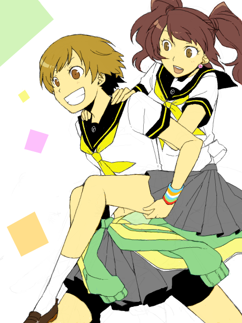 satonaka chie and kujikawa rise (persona and 1 more) drawn by fujino_miyabi