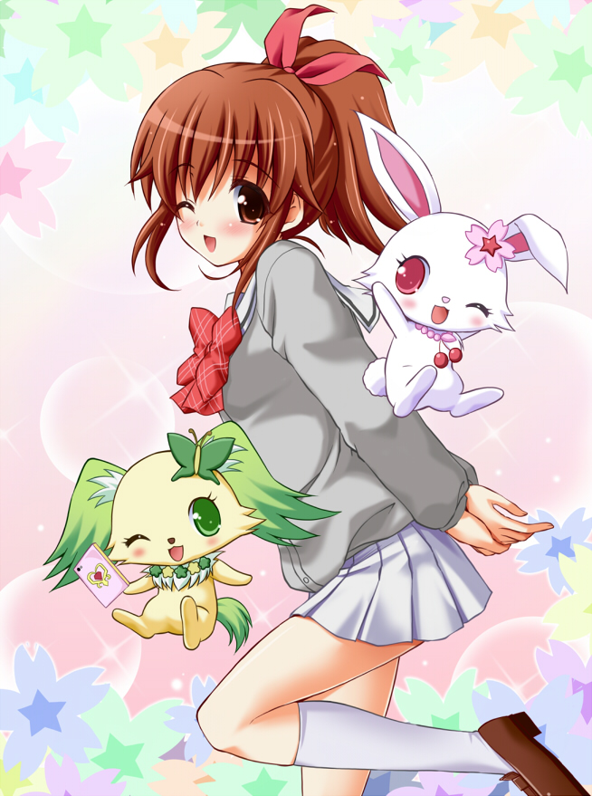 ruby, peridot, and asaka hinata (jewelpet and 1 more) drawn by chisato_(missing_park)