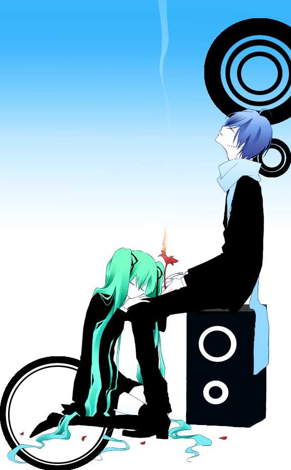 hatsune miku and kaito (vocaloid and 1 more) drawn by naoto_(tulip)
