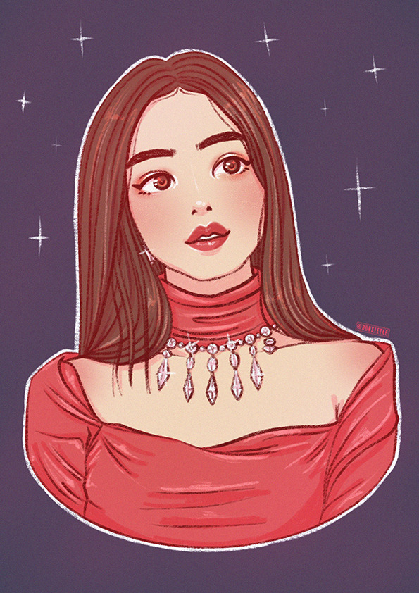 jisoo (real life and 1 more) drawn by bunsieillus