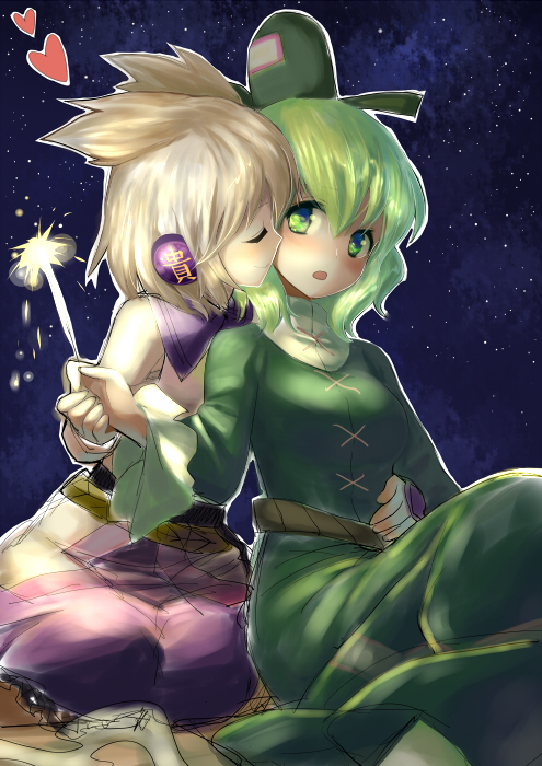 toyosatomimi no miko and soga no tojiko (touhou) drawn by chagen_kokimu