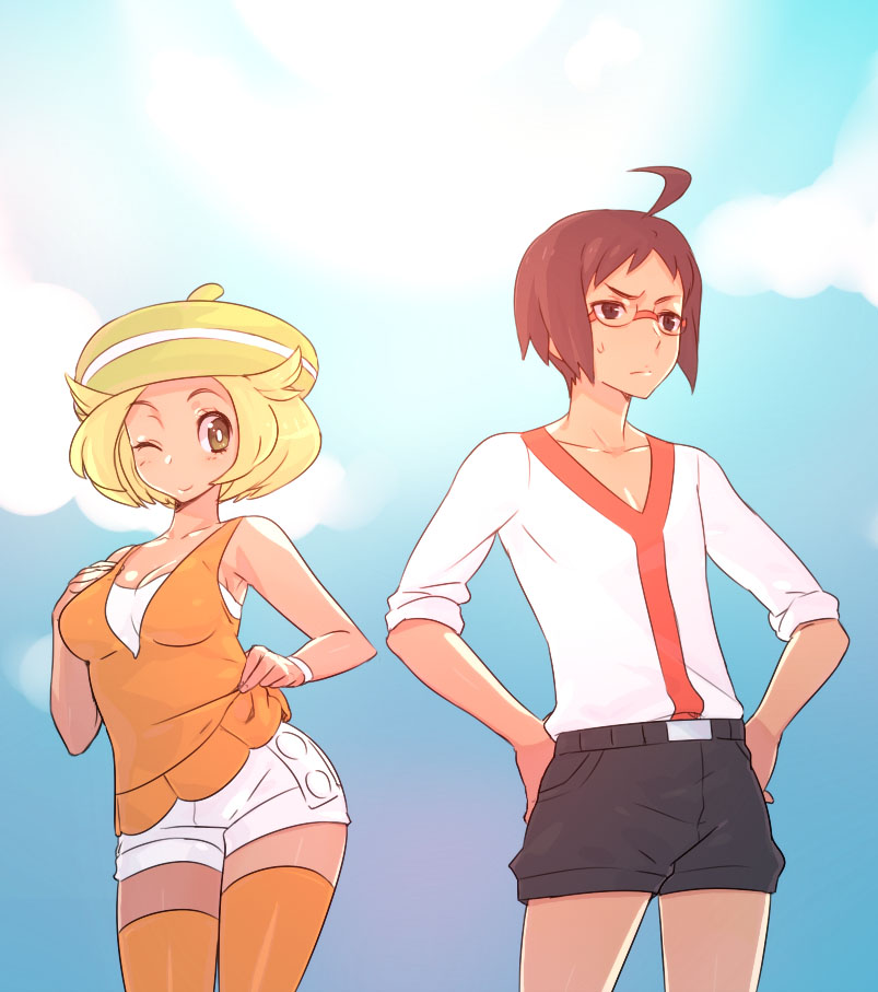 bianca and cheren (pokemon and 1 more) drawn by naso4