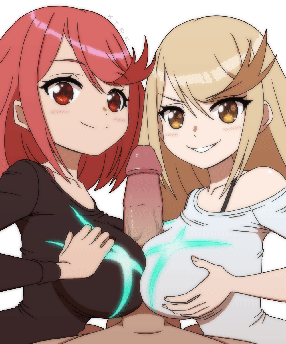 pyra and mythra (xenoblade chronicles and 1 more) drawn by kyde