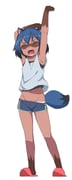 1girl animal_ears arm_up armpits blue_eyes blue_hair blue_shorts brand_new_animal bubukka closed_eyes commentary_request fangs full_body furry highres kagemori_michiru midriff navel open_mouth panties panties_under_shorts red_footwear short_hair shorts simple_background solo standing tail tears teeth underwear white_background white_panties rating:s score:15 1girl animal_ears arm_up armpits blue_eyes blue_hair blue_shorts brand_new_animal bubukka closed_eyes commentary_request fangs full_body furry highres kagemori_michiru midriff navel open_mouth panties panties_under_shorts red_footwear short_hair shorts simple_background solo standing tail tears teeth underwear white_background white_panties