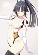 1girl asami_asami bikini black_hair breasts choker elbow_gloves fate/grand_order fate_(series) gloves joints katou_danzou_(fate/grand_order) kuji-in medium_breasts navel ponytail robot_joints shirt side-tie_bikini swimsuit twitter_username white_bikini white_gloves white_shirt yellow_eyes rating:s score:2 post #3993085