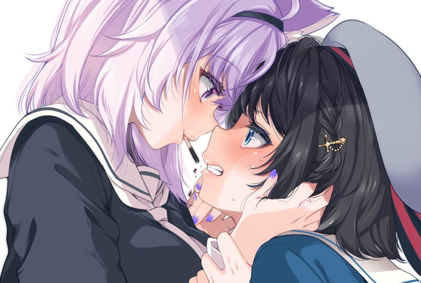 nekomata okayu and oozora subaru (hololive) drawn by fujisaki_hikari