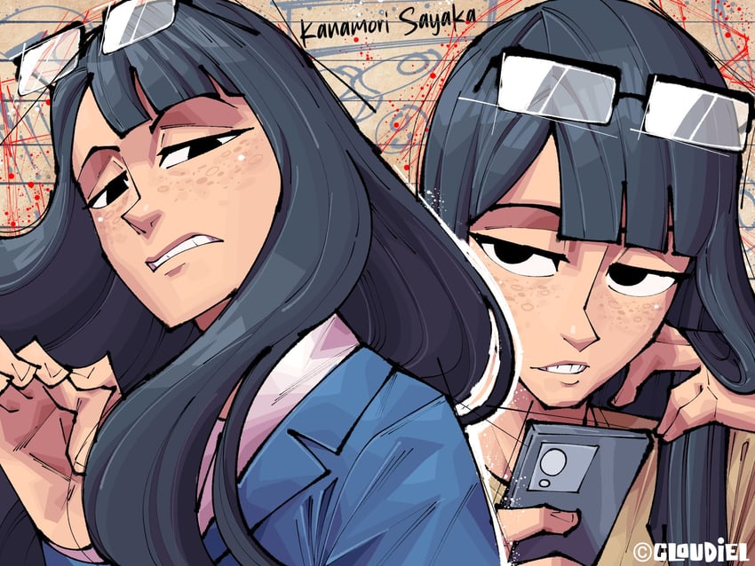 kanamori sayaka (eizouken ni wa te wo dasu na!) drawn by loyal_cloud