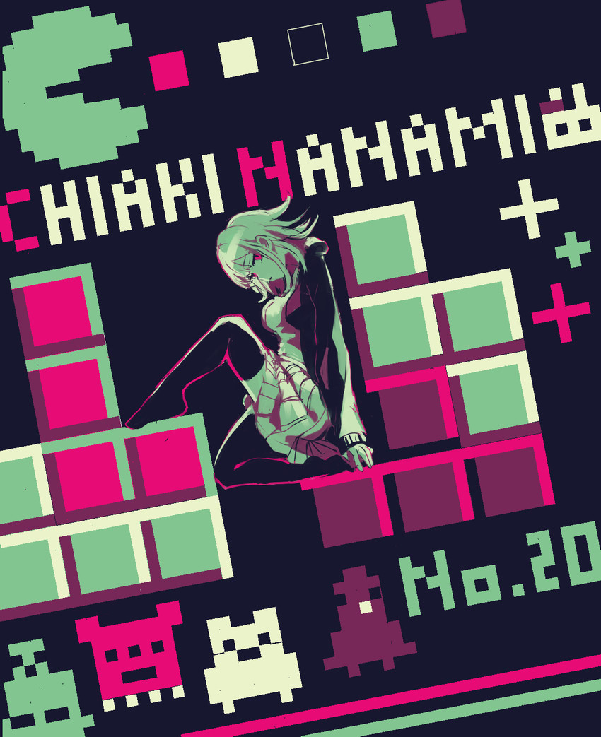 nanami chiaki and pac-man (danganronpa and 2 more) drawn by mebaru