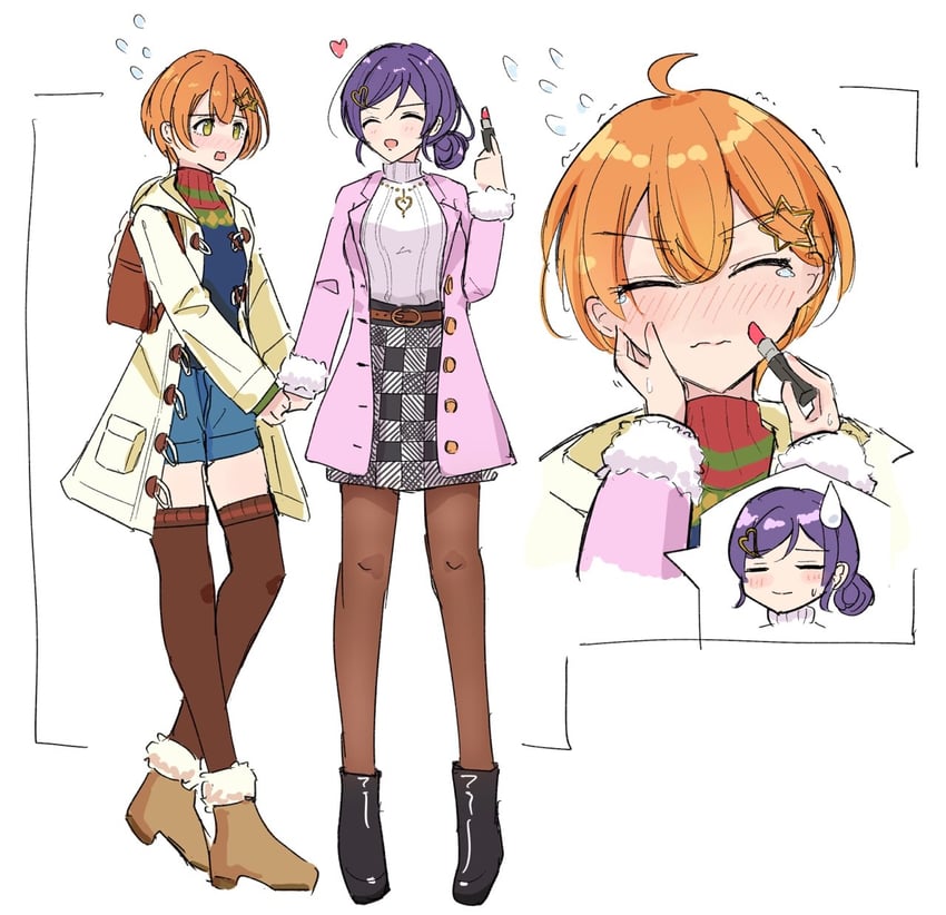 tojo nozomi and hoshizora rin (love live! and 1 more) drawn by sa(bannane)k