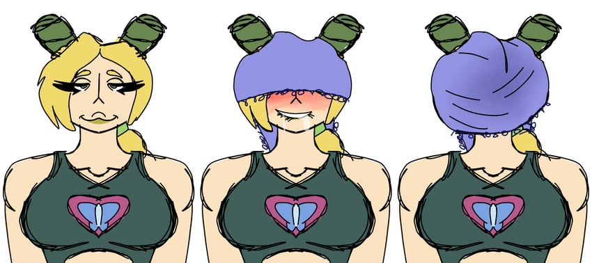 kujo jolyne (jojo no kimyou na bouken and 1 more) drawn by jolynecujohwedgie