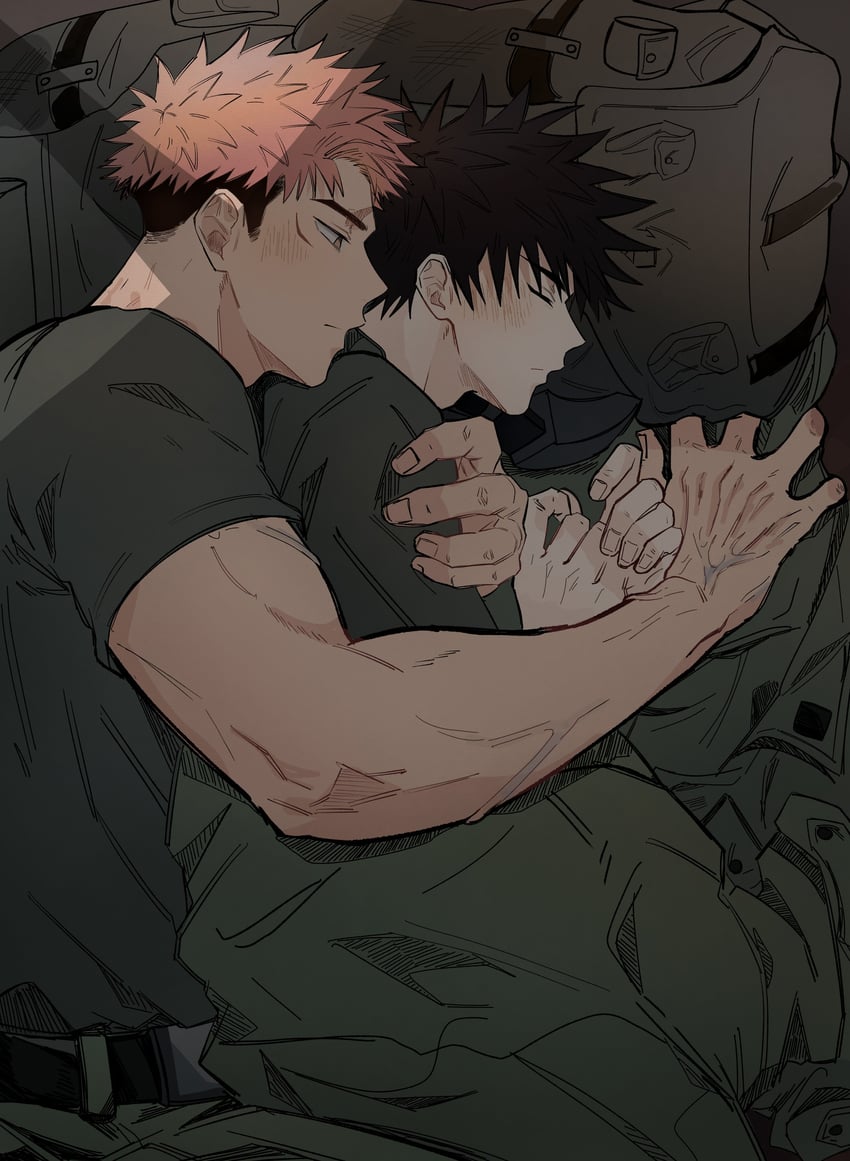 itadori yuuji and fushiguro megumi (jujutsu kaisen) drawn by somwang_07