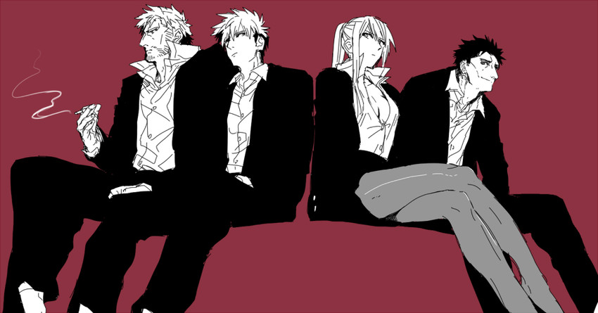 samus aran, ike, solid snake, and captain falcon (fire emblem and 6 more) drawn by gabu_kichi