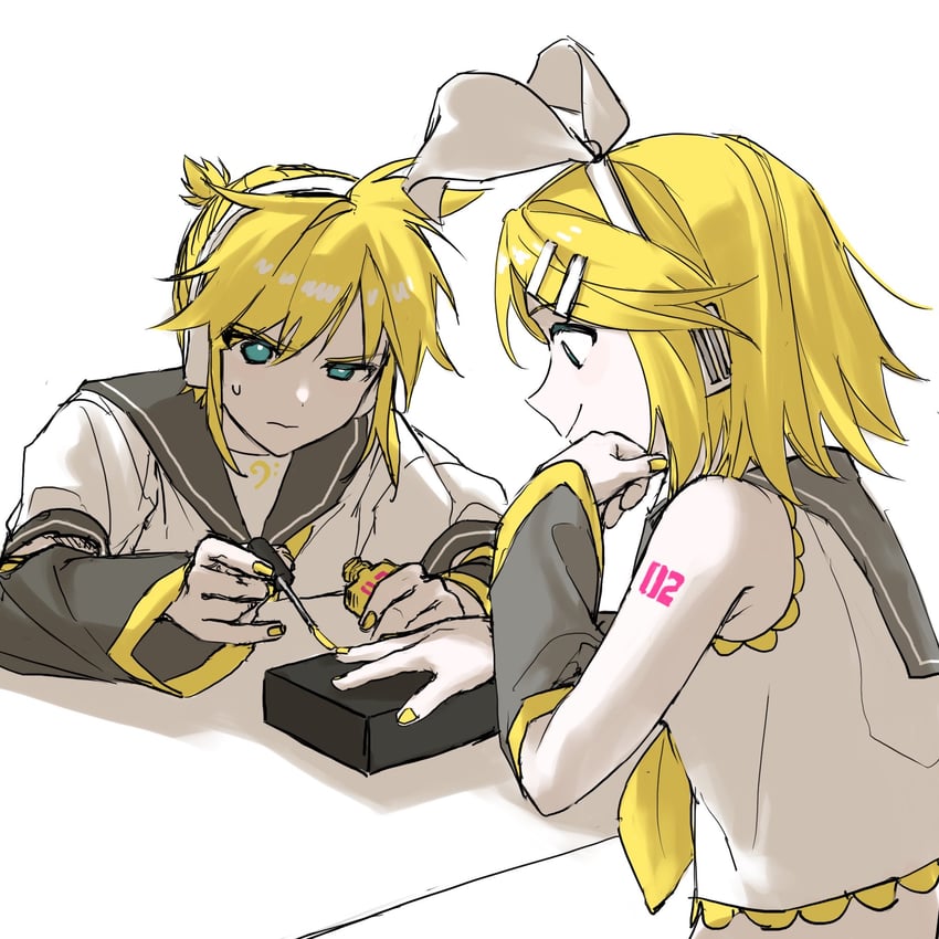 kagamine rin and kagamine len (vocaloid) drawn by kanononoring