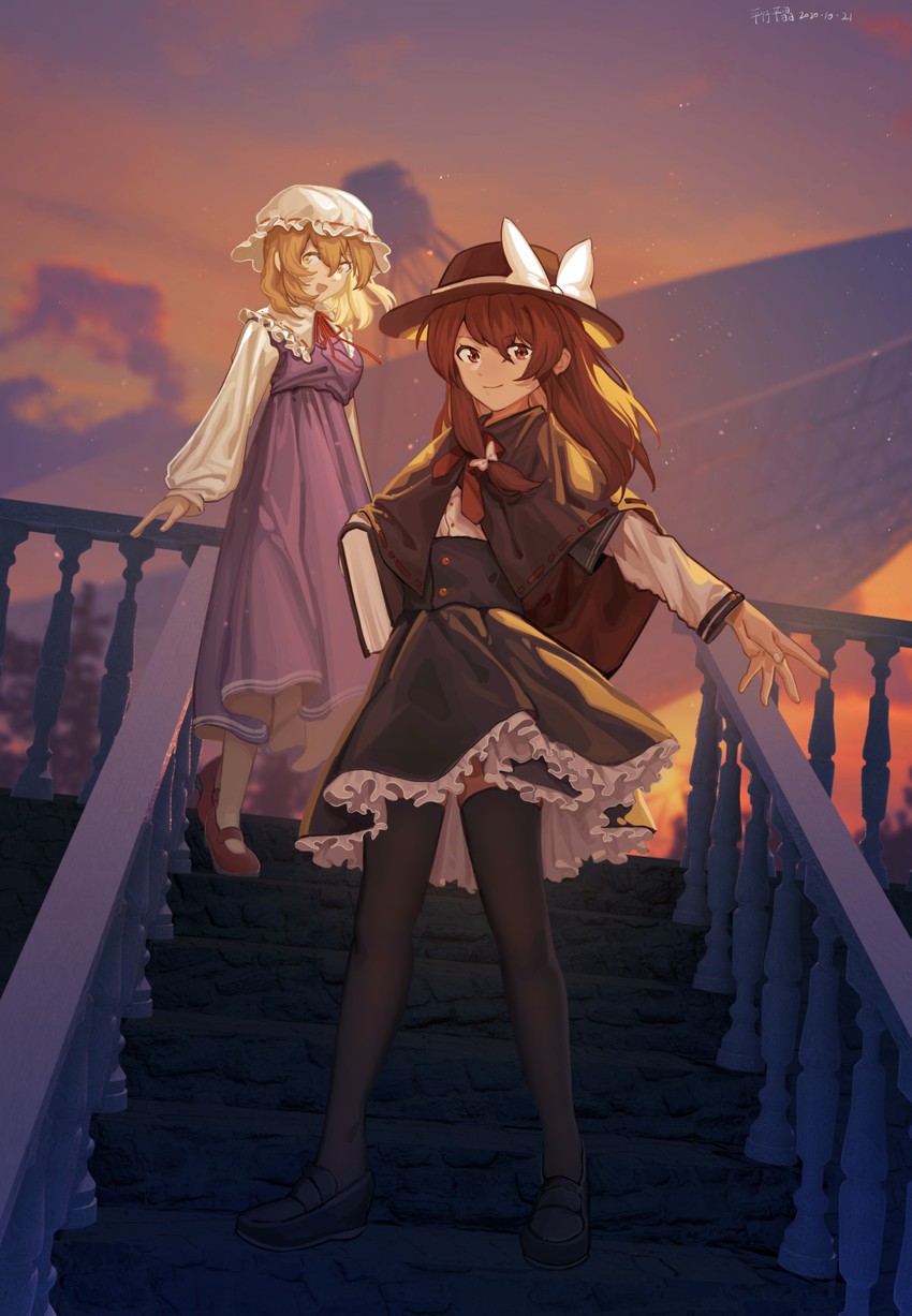 usami renko and maribel hearn (touhou) drawn by furahata_gen