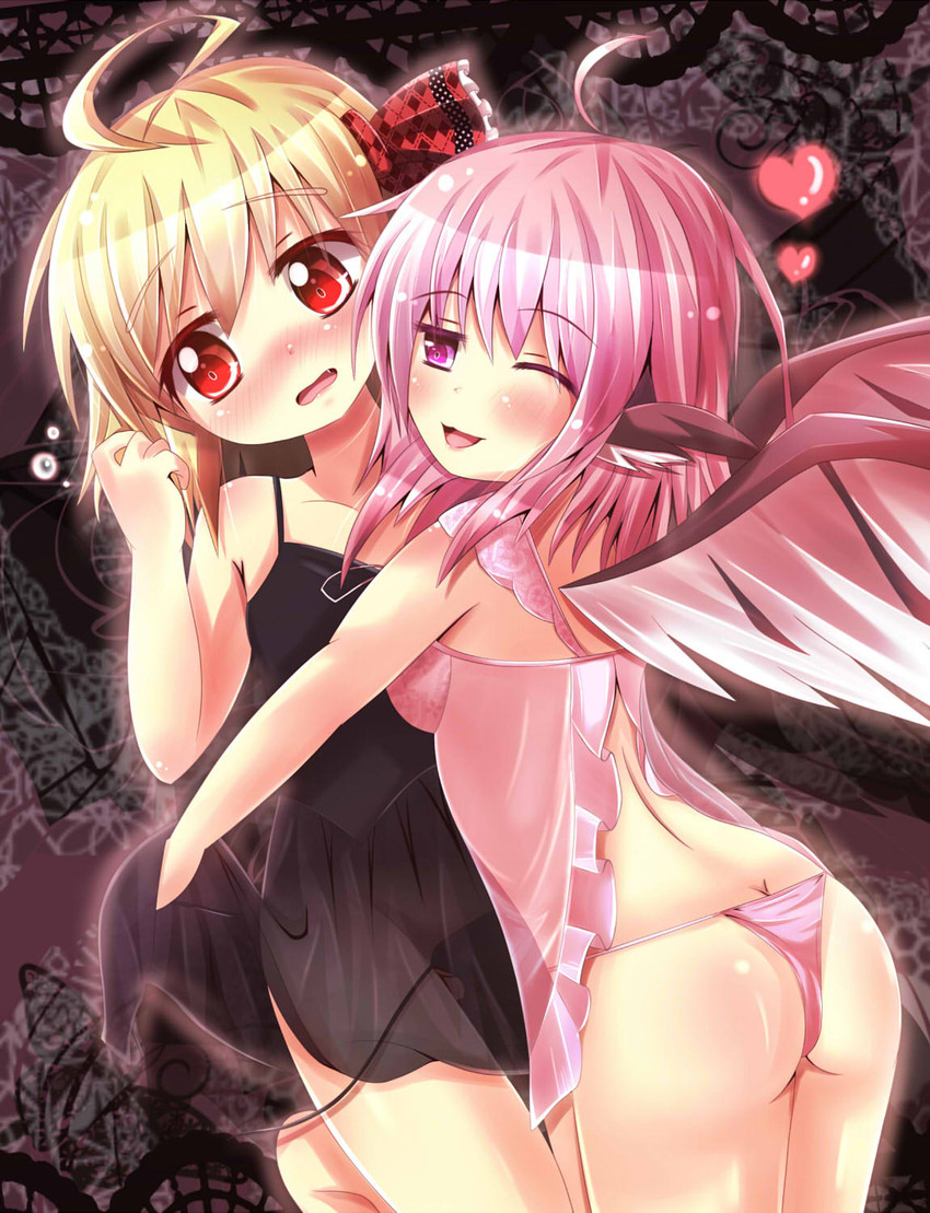 rumia and mystia lorelei (touhou) drawn by kapu_(tetete8901)