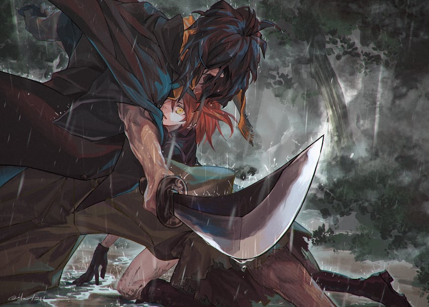 fujimaru ritsuka and okada izou (fate and 1 more) drawn by slowl241