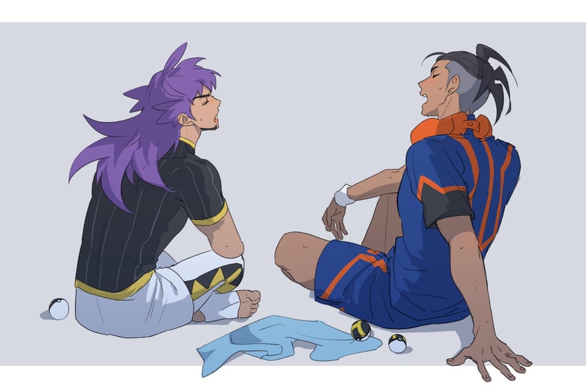 leon and raihan (pokemon and 1 more) drawn by ch_walnut