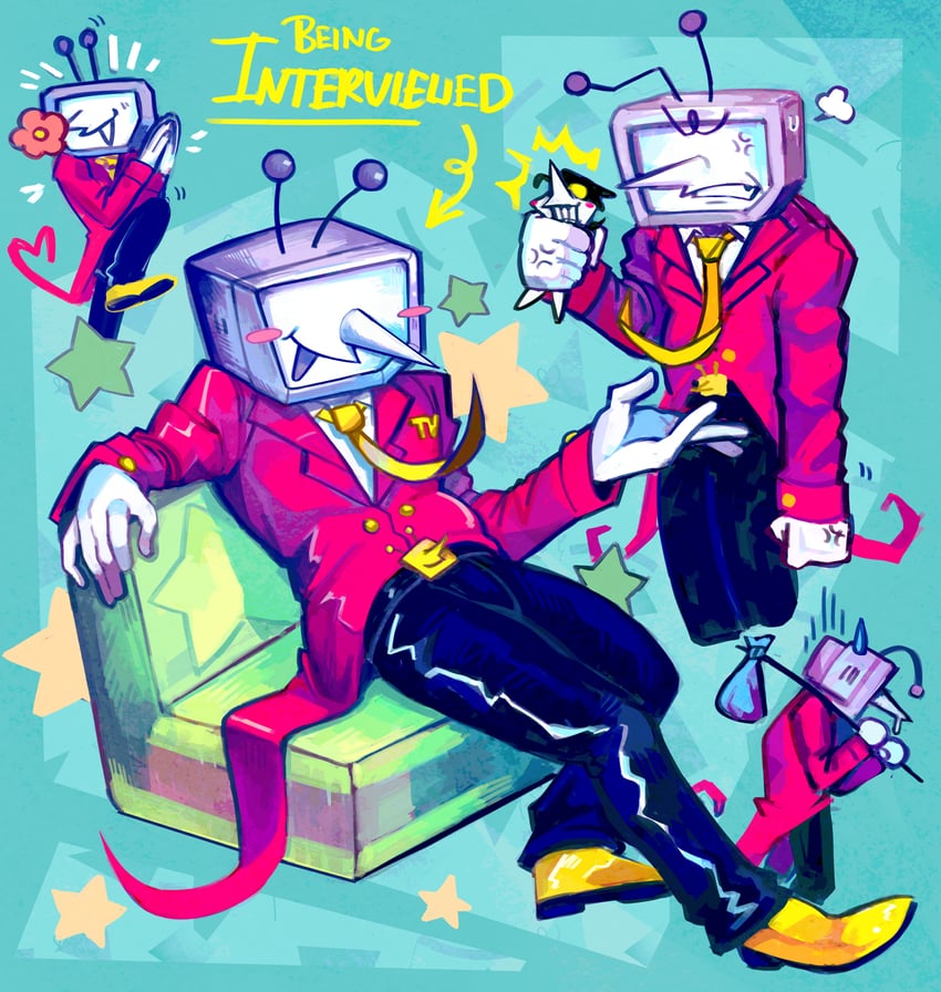 spamton g. spamton and ant tenna (deltarune) drawn by miikpal