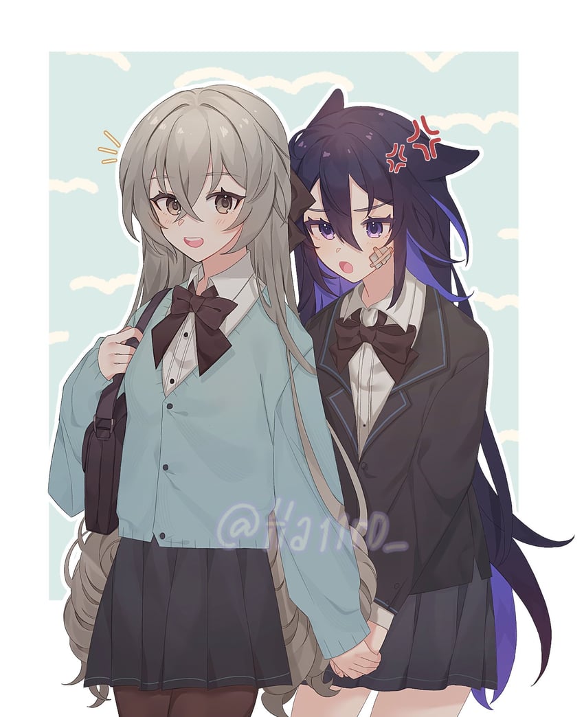 bronya rand and seele (honkai and 1 more) drawn by ha11ro