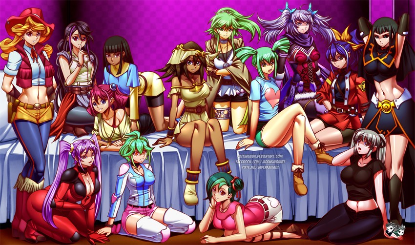 hiiragi yuzu, serena, winda, mizuki kotori, luca, and 11 more (yu-gi-oh! and 7 more) drawn by jadenkaiba