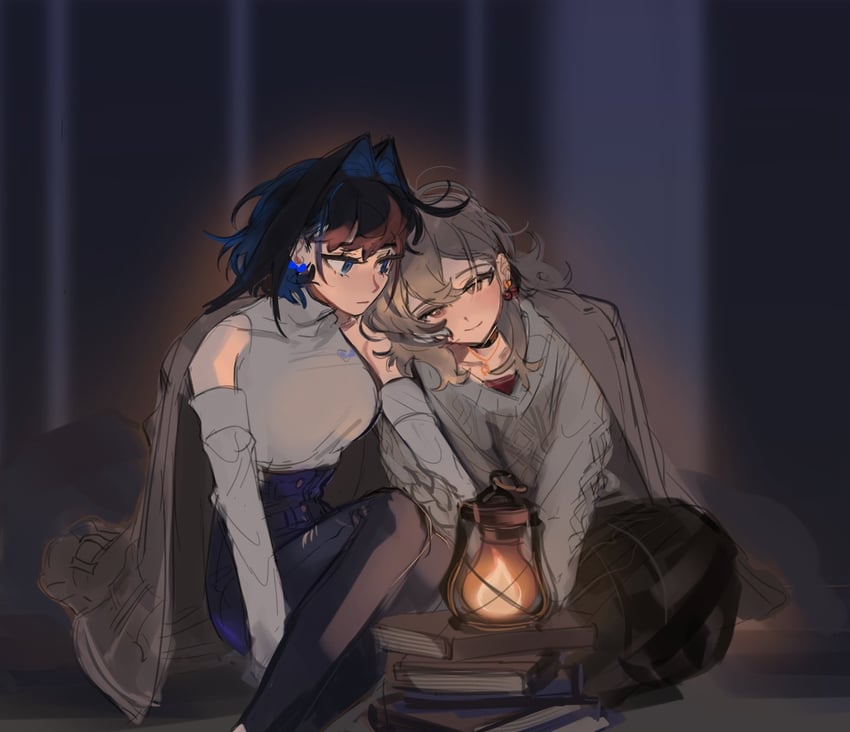 ouro kronii and nanashi mumei (hololive and 1 more) drawn by eus_ing