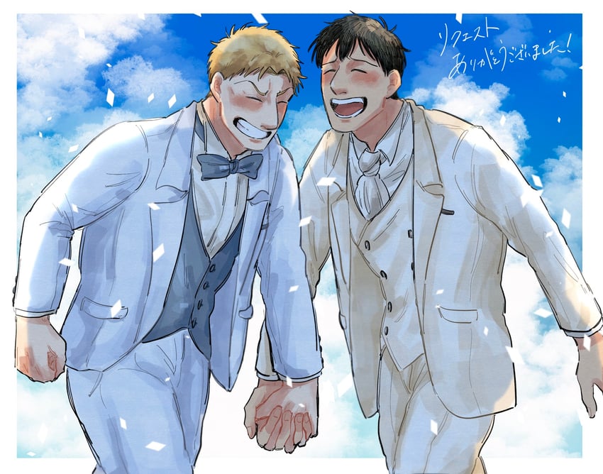 reiner braun and bertolt hoover (shingeki no kyojin) drawn by fo5_ur