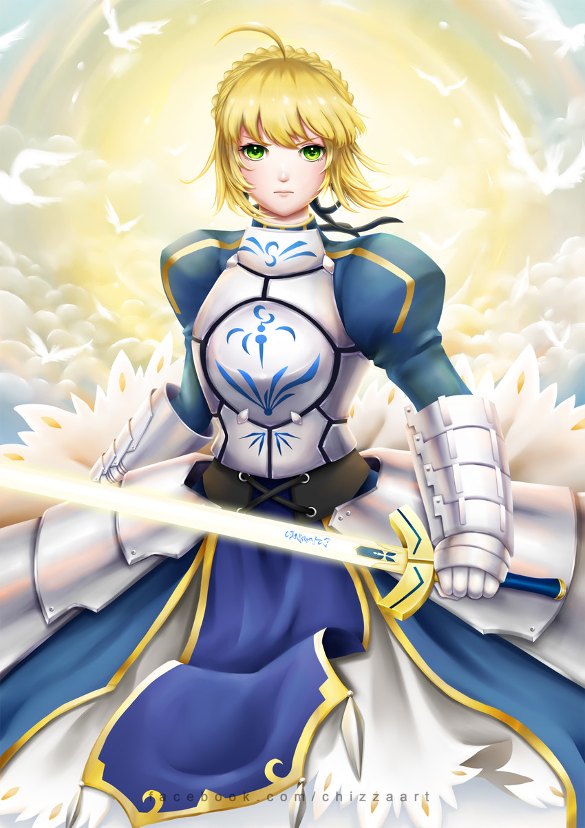 artoria pendragon and saber (fate and 1 more) drawn by chizza