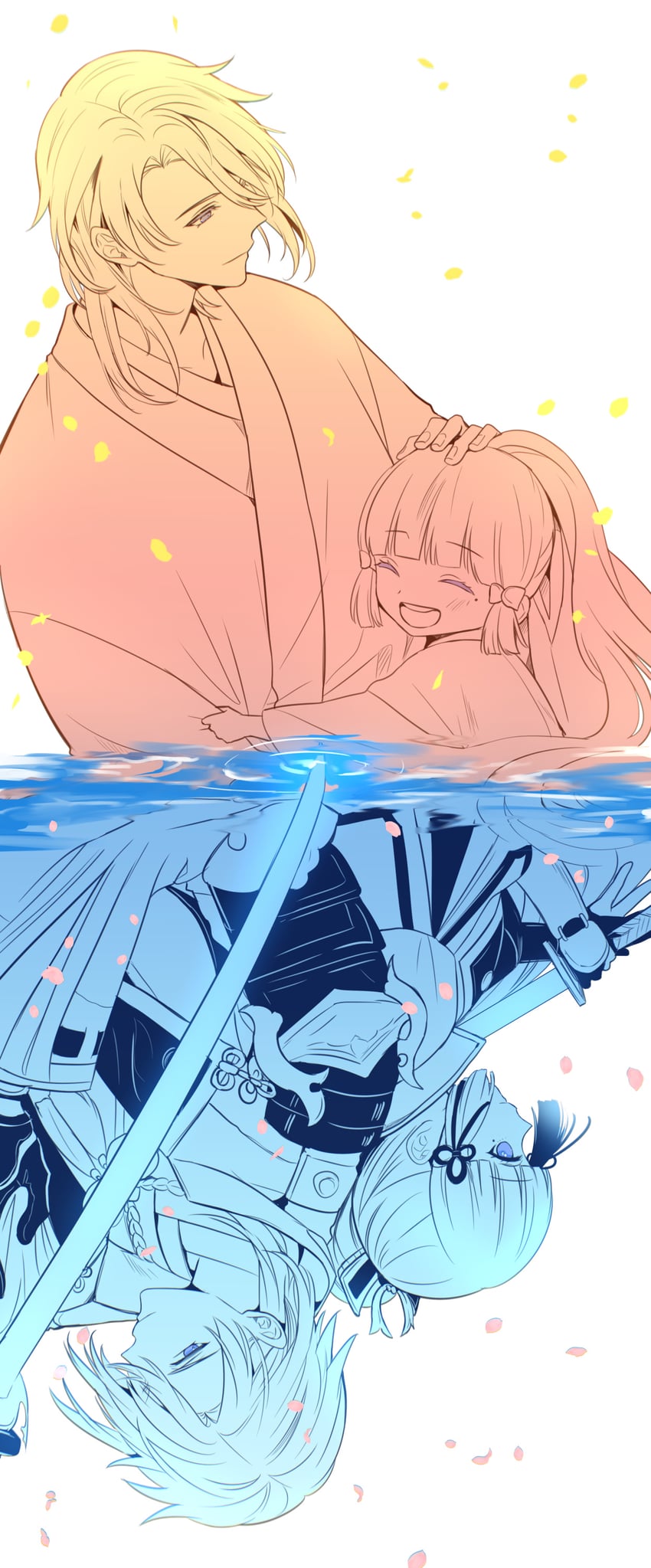 kamisato ayaka and kamisato ayato (genshin impact) drawn by tarou_(you-0512)