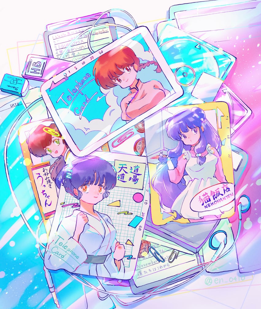 ranma-chan, shampoo, tendou akane, and kuonji ukyou (ranma 1/2) drawn by en_0410